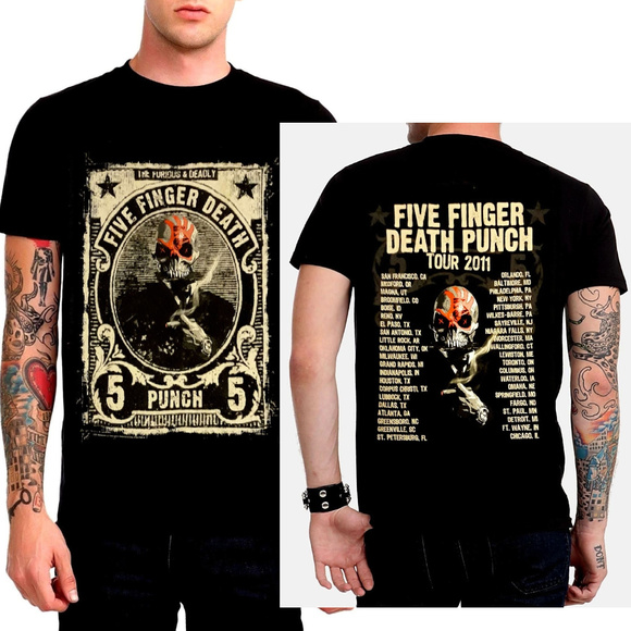 Five Finger Death Punch 2011 Tour 5FDP metal rock Official T-Shirt M NWT - Picture 1 of 5